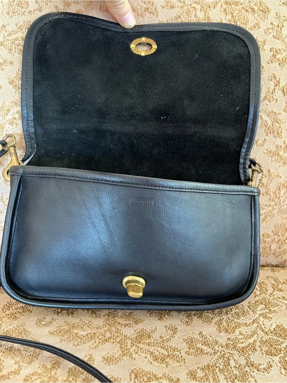 Vintage COACH Mini Clutch 9375 Precreed/Cartouche Black 1970’s New York City